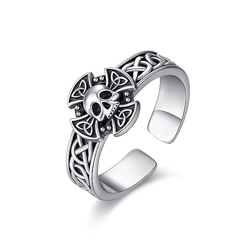 Totenkopf Ring 925 Sterling Silber Keltischer...