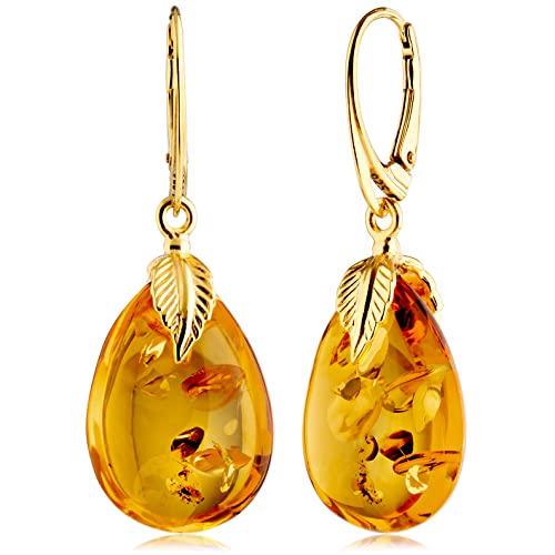 Amber by Mazukna – Bernstein-Tropfen-Ohrringe...