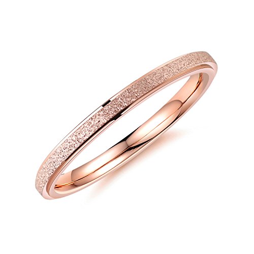 bigsoho Modeschmuck Damen Ring 2mm breit Edelstahl...