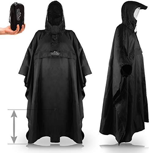 Outdoro Regenponcho - Einstellbare Länge - Mit...