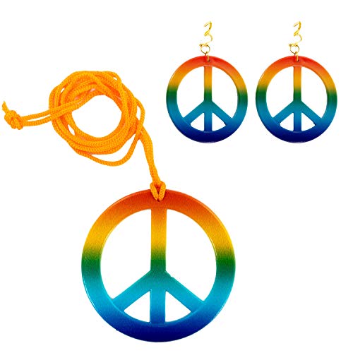 Oblique Unique® Hippie Peace Kette + Ohrringe...