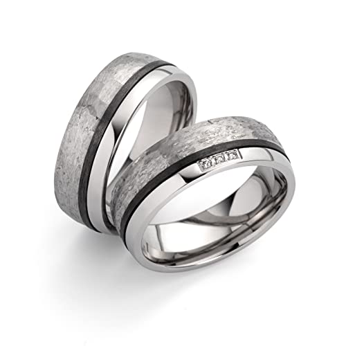 Trauringe, Titan Carbonringe mit 3 Diamanten ,...