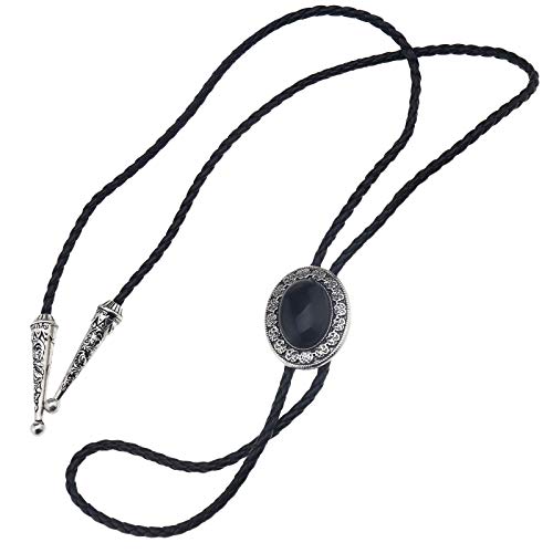 Obsidian Anhänger Retro Stil Halskette 100cm...