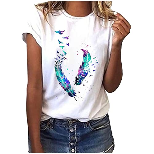 Tshirt Damen Sommer Tops Mode Shirts mit...