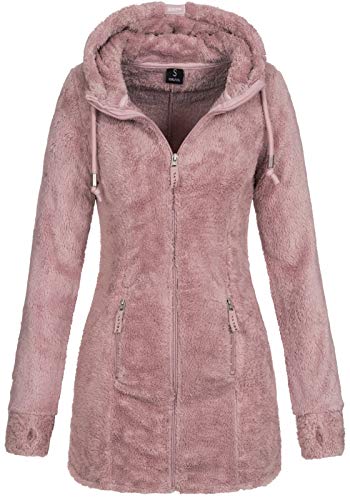 Sublevel Damen Teddyfleece-Jacke Mantel LSL-357...