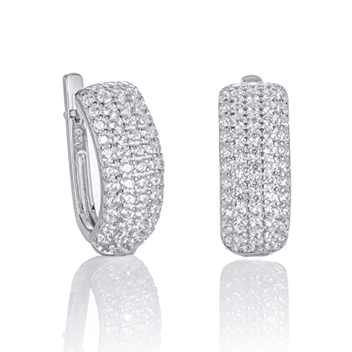 Namana Pavé Silber-Creolen für Damen. 925...