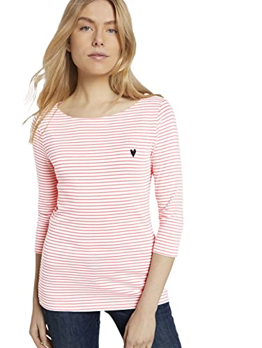 TOM TAILOR Damen Longsleeve mit Herz-Stickerei auf...