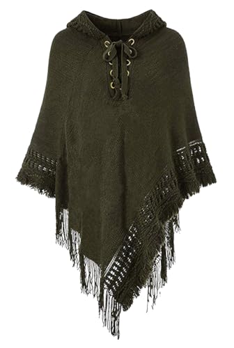 Rayson Poncho Damen Elegant Warm Winter mit Kapuze...