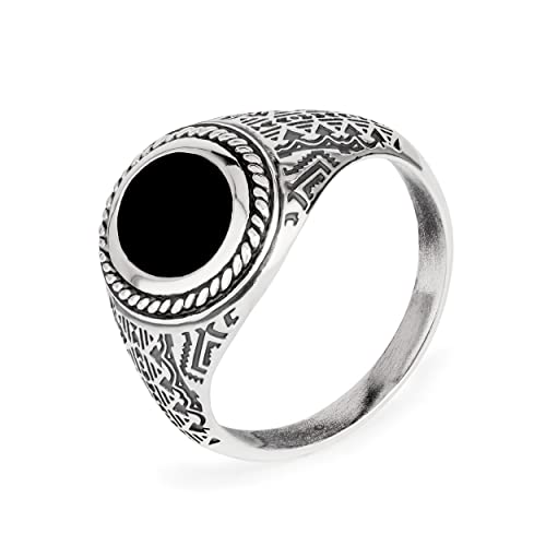 NKlaus Edelsteinring 60mm Herrenring Wiking 925...