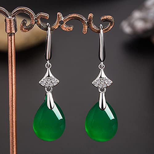 Vintage Natürliche Smaragd Jade Chalcedon Frau...