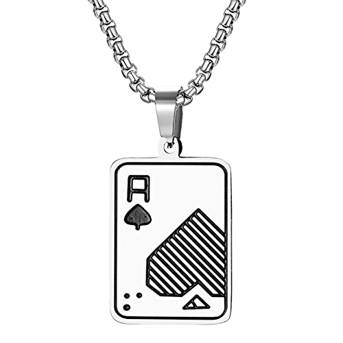 Flongo Herren-Halskette Poker A Anhänger...