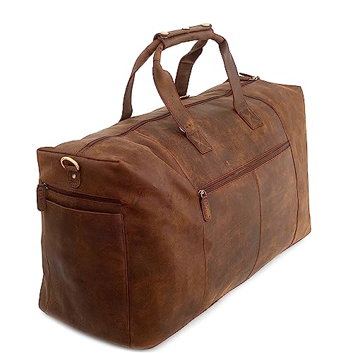 LEABAGS Leder Weekender Damen & Herren I Echtleder...