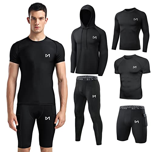 meeteu 5pcs Herren Sportbekleidung Fitness Set,...