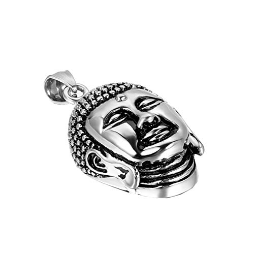 JewelryWe Schmuck Edelstahl Klassiker Buddha Kopf...