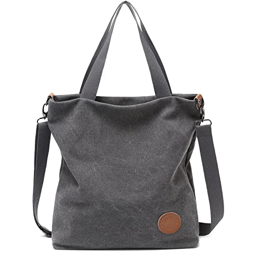 JANSBEN Damen Canvas Handtasche Schultertasche...