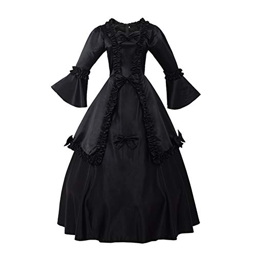 GRACEART Damen Langarm Mittelalter Kleid Gothic...