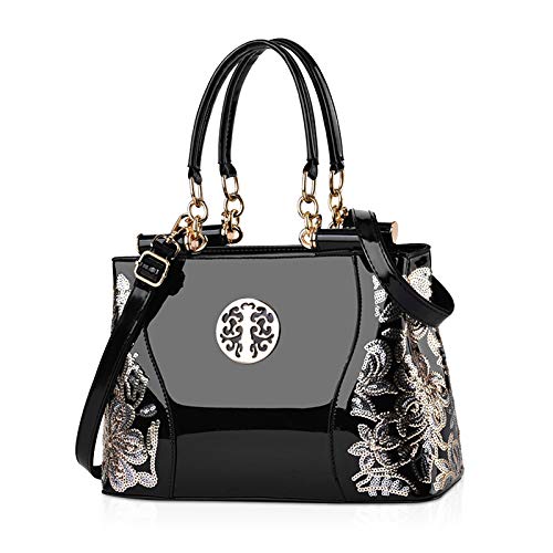 NICOLE & DORIS Lackleder Handtasche Damen...