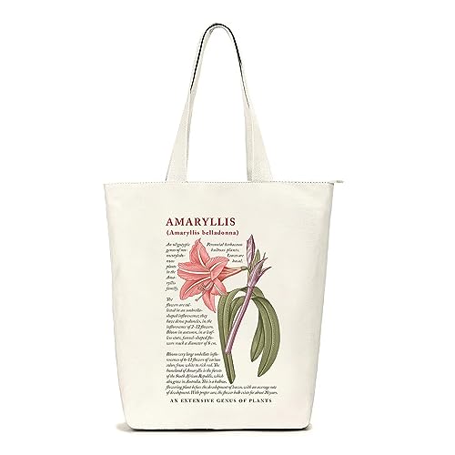 Lidxfeo Canvas Tote Bag mit Reißverschluss,...