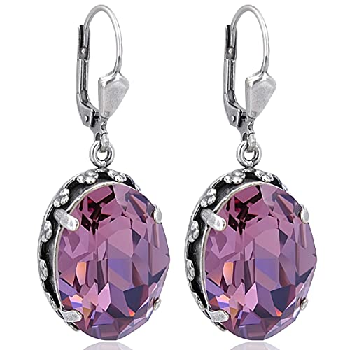 Silberohrringe Vintage mit Swarovski Kristalle...