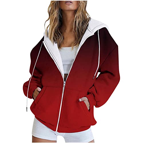 EMATOP Sport Hoodie Damen Langarm Kapuzenjacke mit...