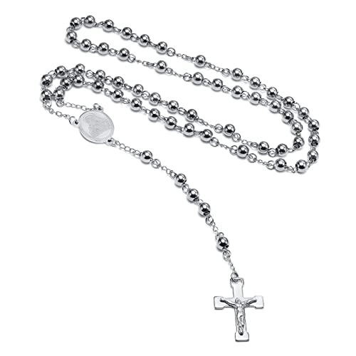 XUANPAI Rosenkranz Kreuz Halskette für Männer...
