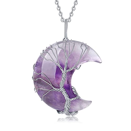 XIANNVXI Amethyst Halskette Damen Silber Kette...
