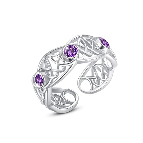 Keltischer Knoten Amethyst Ring, 925 Sterling...