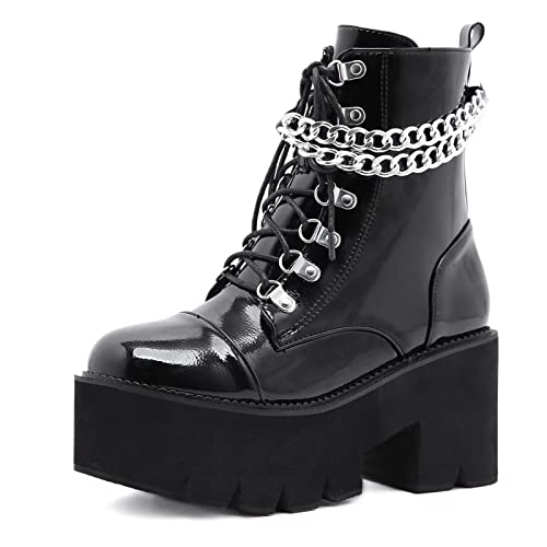 DEHIWI Goth Plateau Stiefeletten Für Frauen...