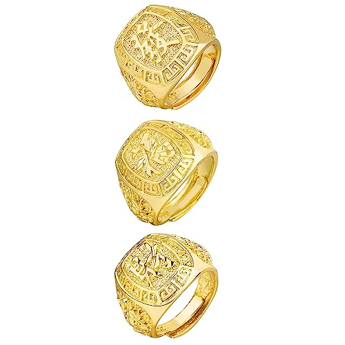 JewelryWe Herren-Ring Gold Ring Herren - 3pcs...