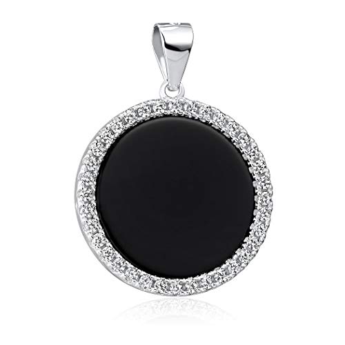 MATERIA Kettenanhänger rund Onyx Edelstein -...