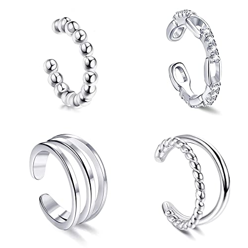 JeweBella 4 Stück 925 Sterling Silber Ear Cuff...