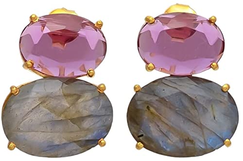 Gemshine Ohrringe mit rosa Turmalin Quarz und...