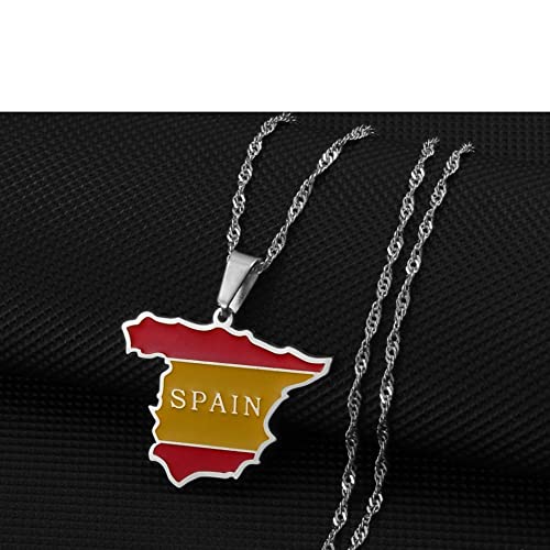 SMBHIAON Spanien-Karten-Anhänger-Halsketten,...