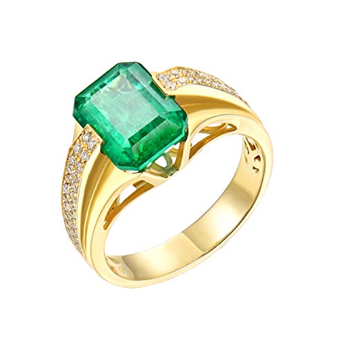 Epinki 18K Gelbgold Diamantring, Unique Goldring...