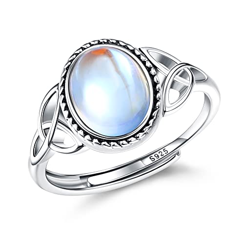Milacolato 925 Silber Mondstein Ring Für Damen...