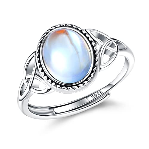 Milacolato 925 Silber Mondstein Ring Für Damen...