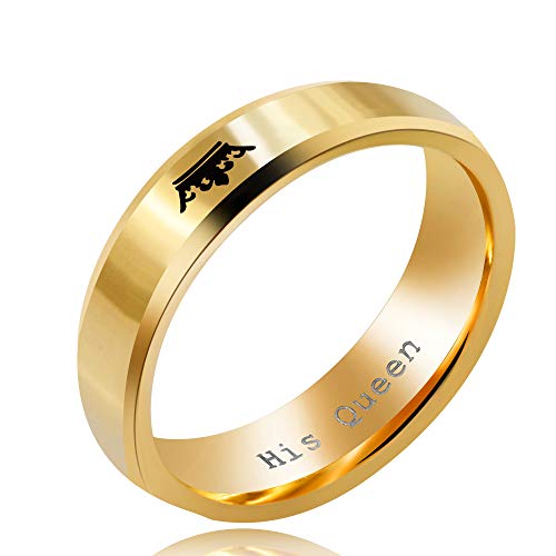 Uloveido Gold His Queen Ring, Eheringe aus...