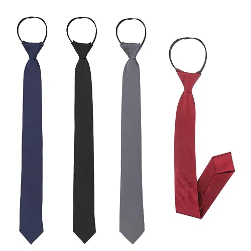 4 Stück Krawatten für Herren, Schwarze Krawatte...
