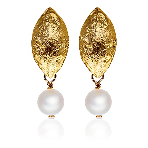 Damen-Schmuck, Perlen-Ohrringe gold, schlichte...