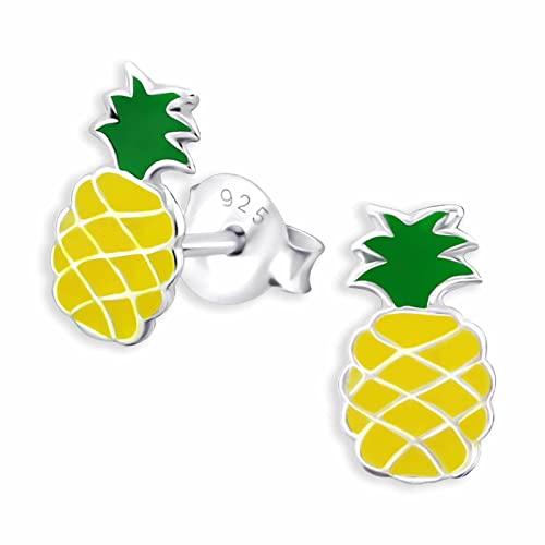 Monkimau Ananas Ohrstecker Ohrringe aus 925 Silber...