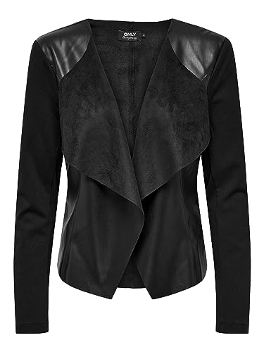 ONLY Damen ONLNEWSOUND Faux Leather Mix Blazer OTW...