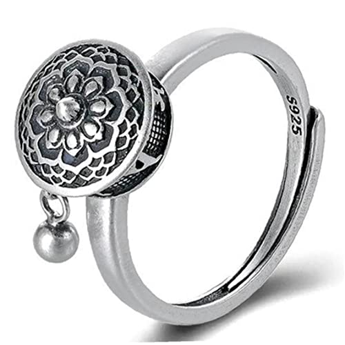 Haowul 925 Silber Rotierende Ringe Buddhist...