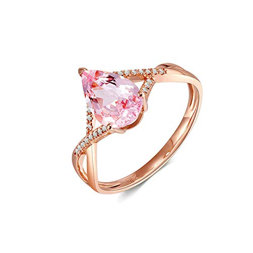 Gualiy Morganitring Damen 18 Karat, Rotgold...