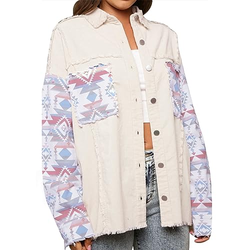 rtdgcv 2023 -Patchwork-Jacke mit gewaschenem...