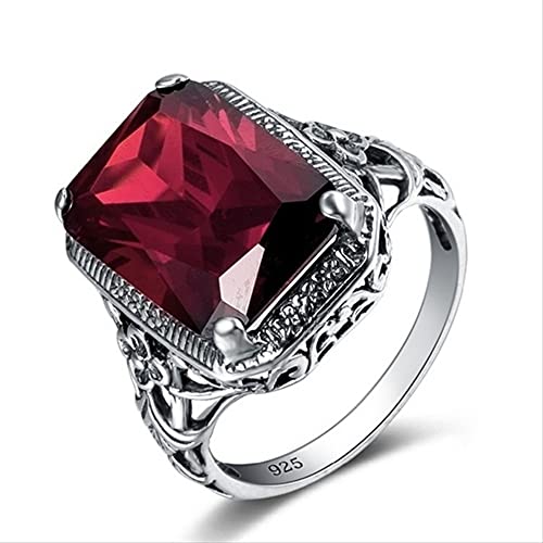 DJMJHG Vintage Rubin Verlobungsring Edelstein 925...