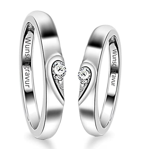 KnSam Paar Ring 925 Sterlingsilber Liebe Herz...