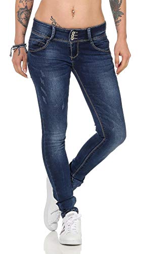 Hailys Damen Jeans Camila Hüfthose Skinny VF-L205...