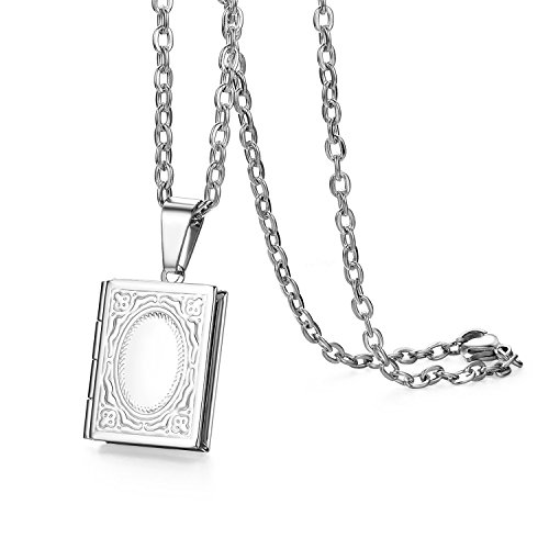JewelryWe Schmuck Edelstahl Foto Medaillon zum...
