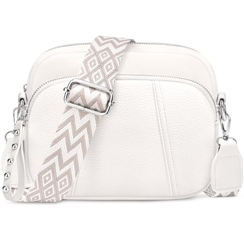 JUYANO Crossbody Bag Damen Breiter Gurt, Leder...