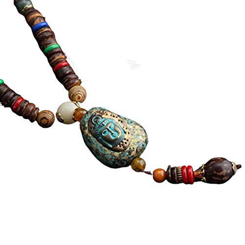 Lange buddhistische Halskette mit Holzperlen :...
